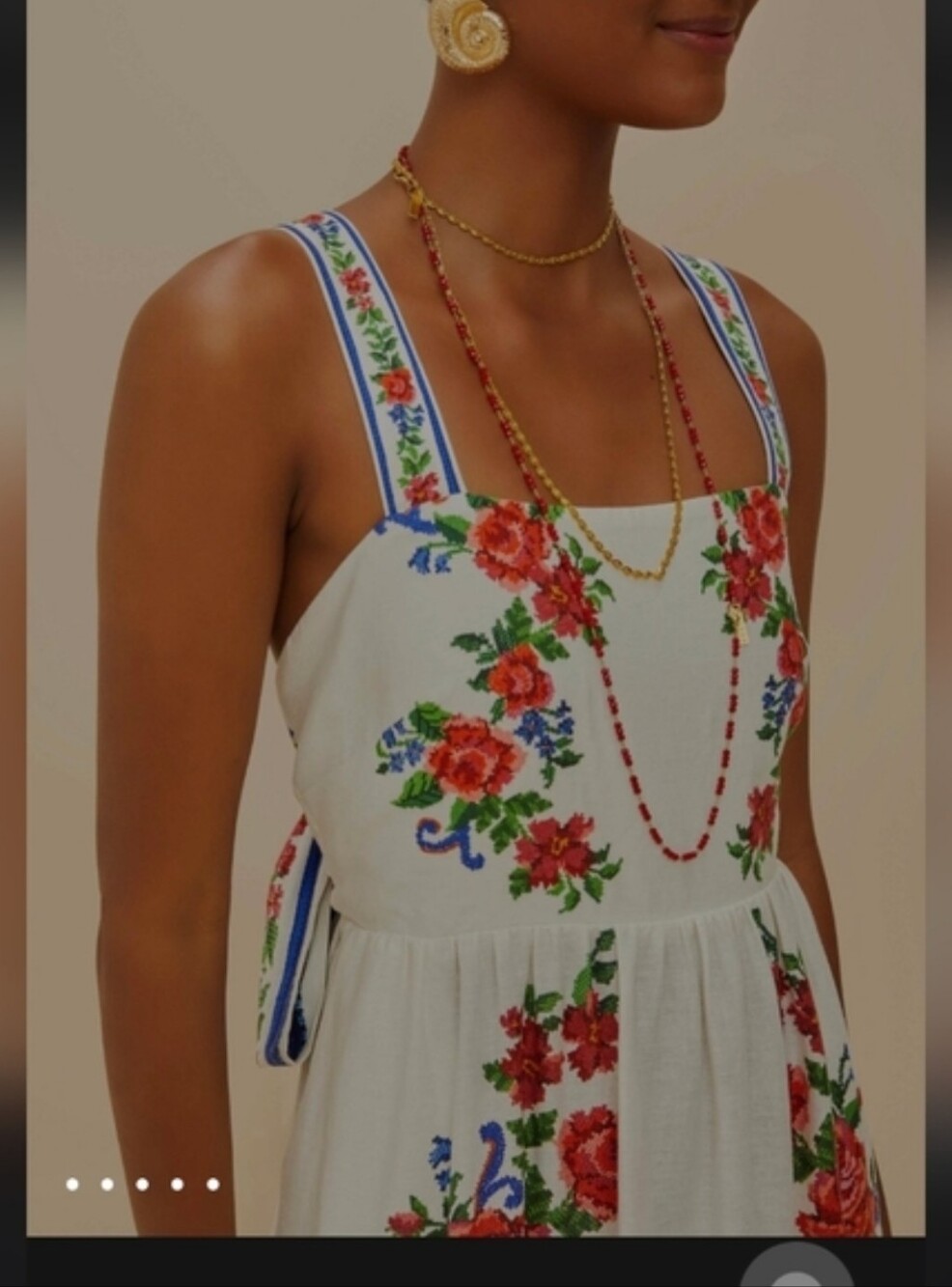 Farm Rio Off-White Flower Tapestry Maxidress - Picture 2 of 6
